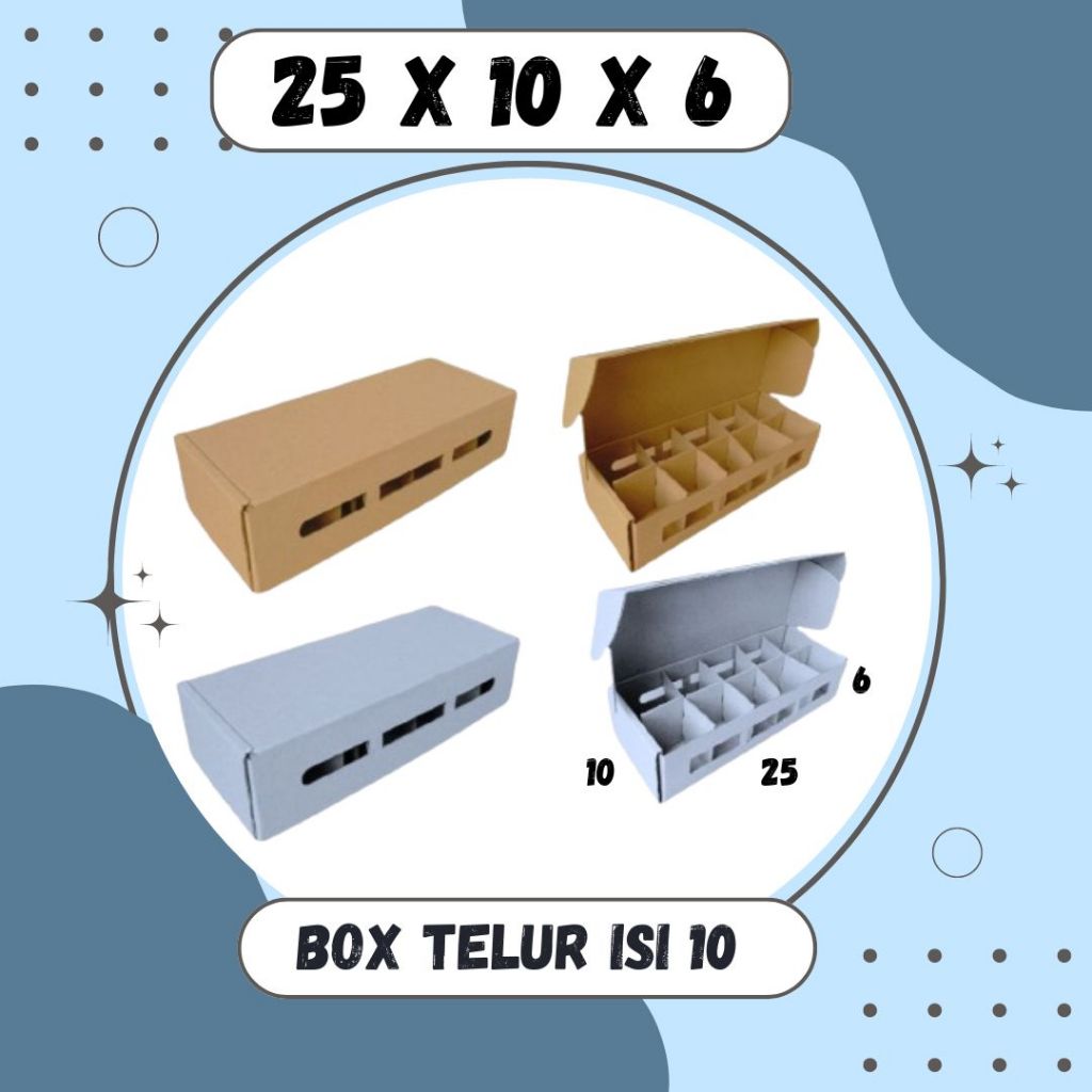

Box Telur Isi 10 25x10x6 + Sekat Kardus Eflute Telur Endok Endog Traytelur Dus Telur Ayam Telur Asin