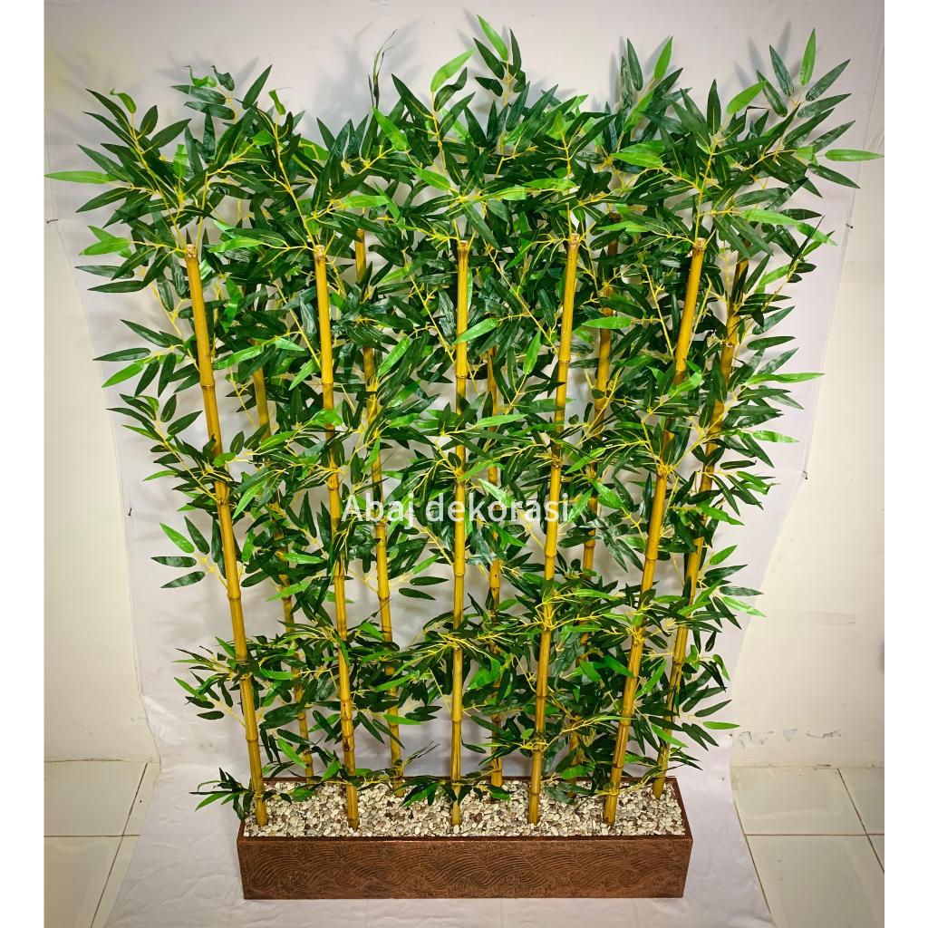 partisi pembatas ruangan tirai penyekat lemari rak sekat 2muka dekorasi bambu partisi 170cm Partisi