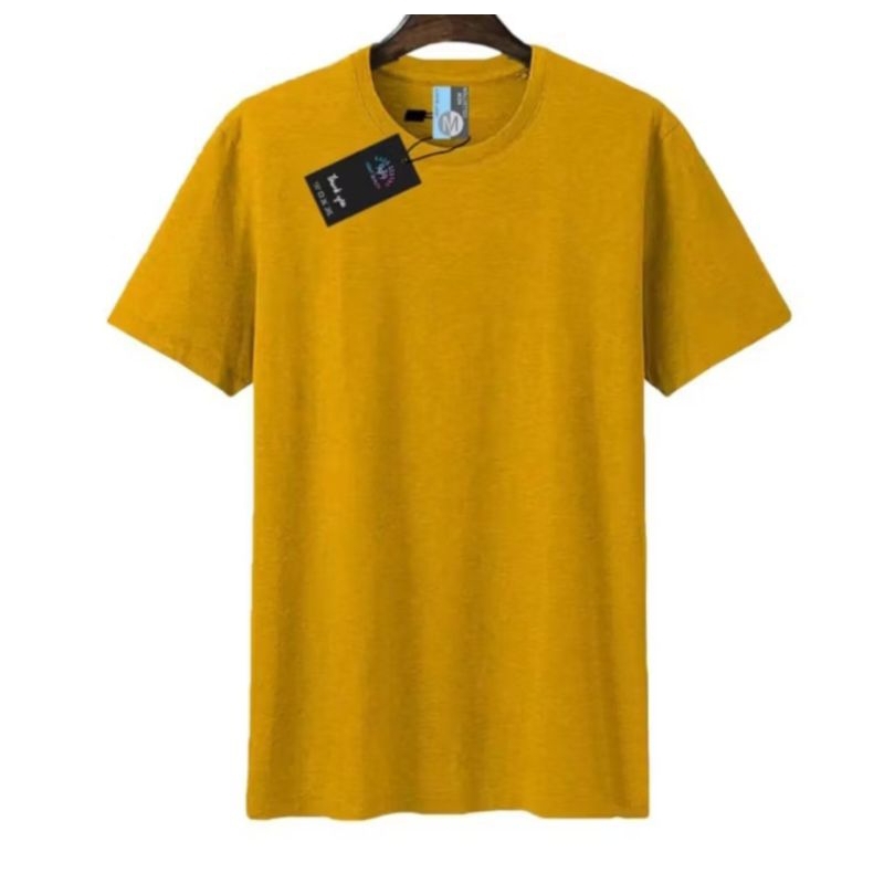 kaos katun polos kuning kunyit