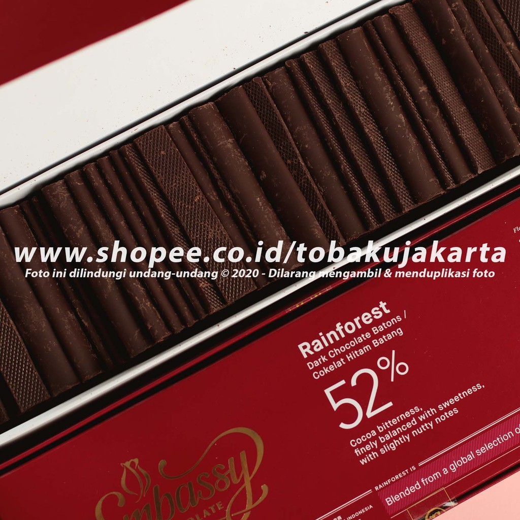 

Embassy Chocolate - Rainforest 250gr Repack Dark Chocolate Baton 52%