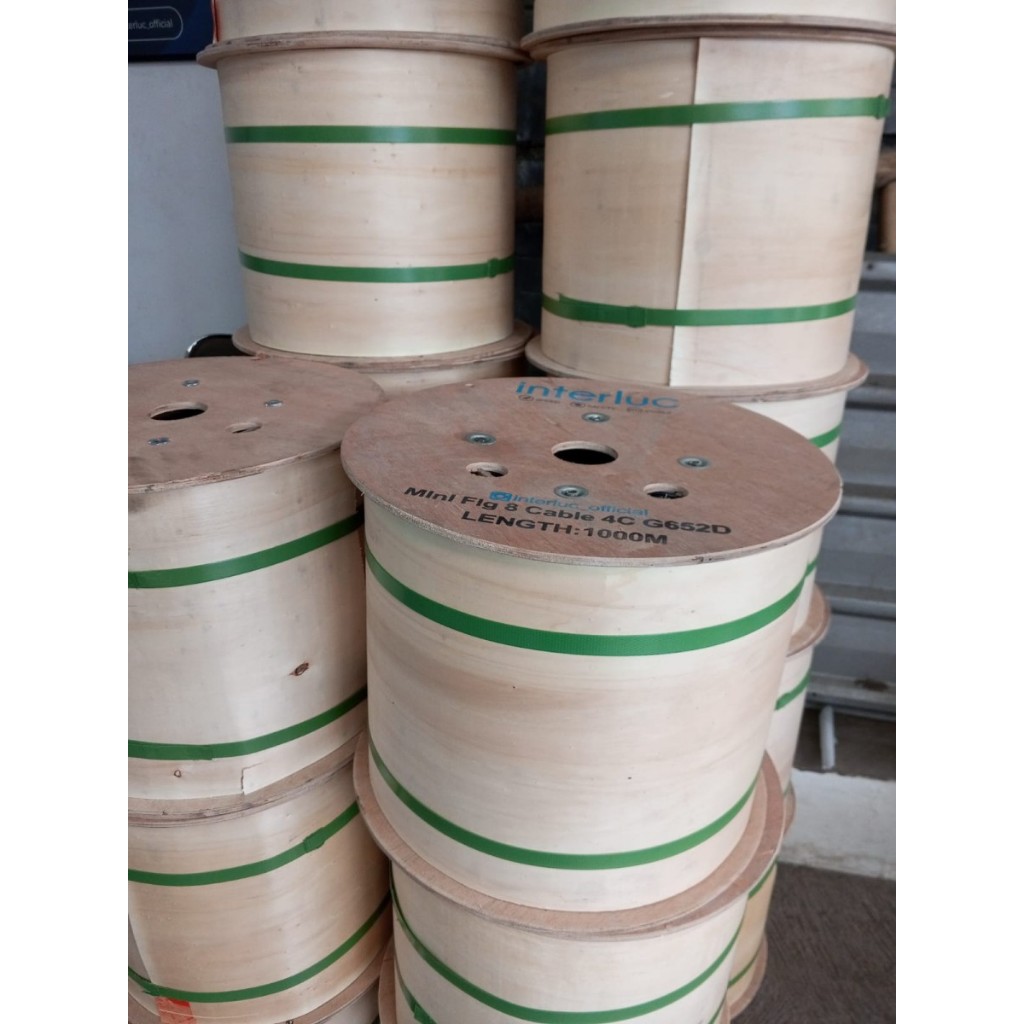 RB22 Kabel Fiber Optic 4Core Fig8 Interluc Jelly Tube FTTH FIG 8 Cable 1Km / 2 Km_GFO