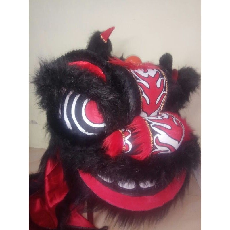 Barongsai remaja/dewasa (60x50x45 cm). kelopak berkedip,mata nyala, jubah 1,5 meter