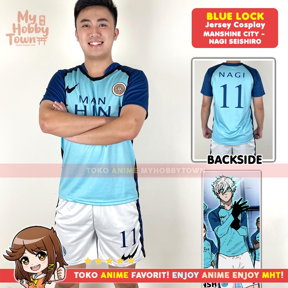 Kostum Jersey Blue Lock No. 11 Nagi Seishiro Manshine City Anime Cosplay