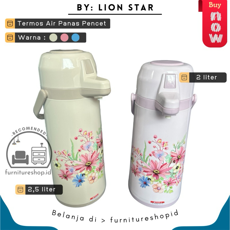 Lion Star - Termos Air Panas Pencet 2liter & 2,5liter - Termos Pencet / Pompa