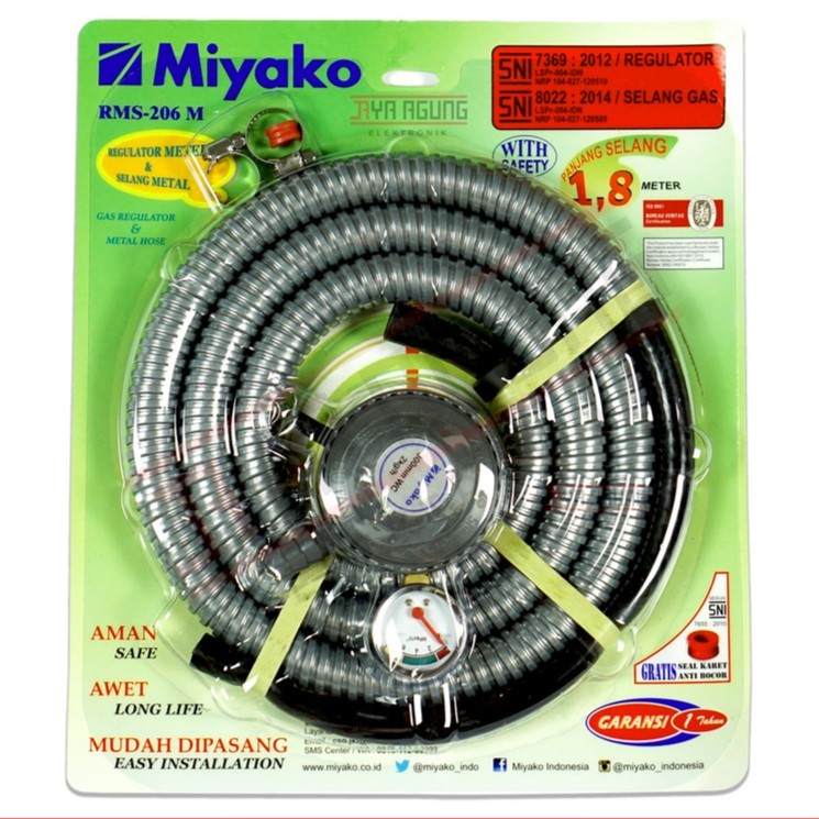 Miyako RMS-206 M Selang Regulator Gas / Regulator Kompor Gas