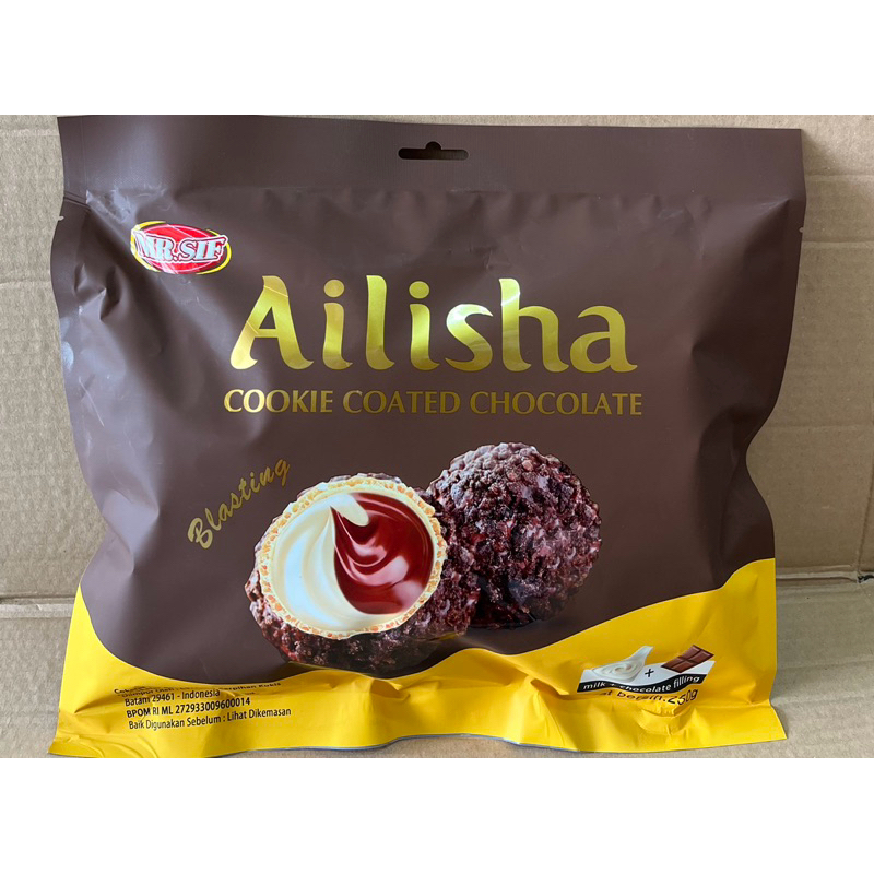 

Ay00! Ailisha Cookie Coated Chocolate 200g Cokelat Strawberry Milk Chocolate Taste