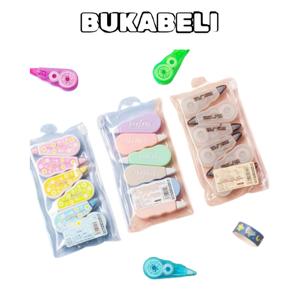 

BUKABELI COD Tape 6in1 / Penghapus Tip Ex Kertas 6in1 / Pita Koreksi Tip-eX Roll Correction Tidak Mudah Terputus STY14