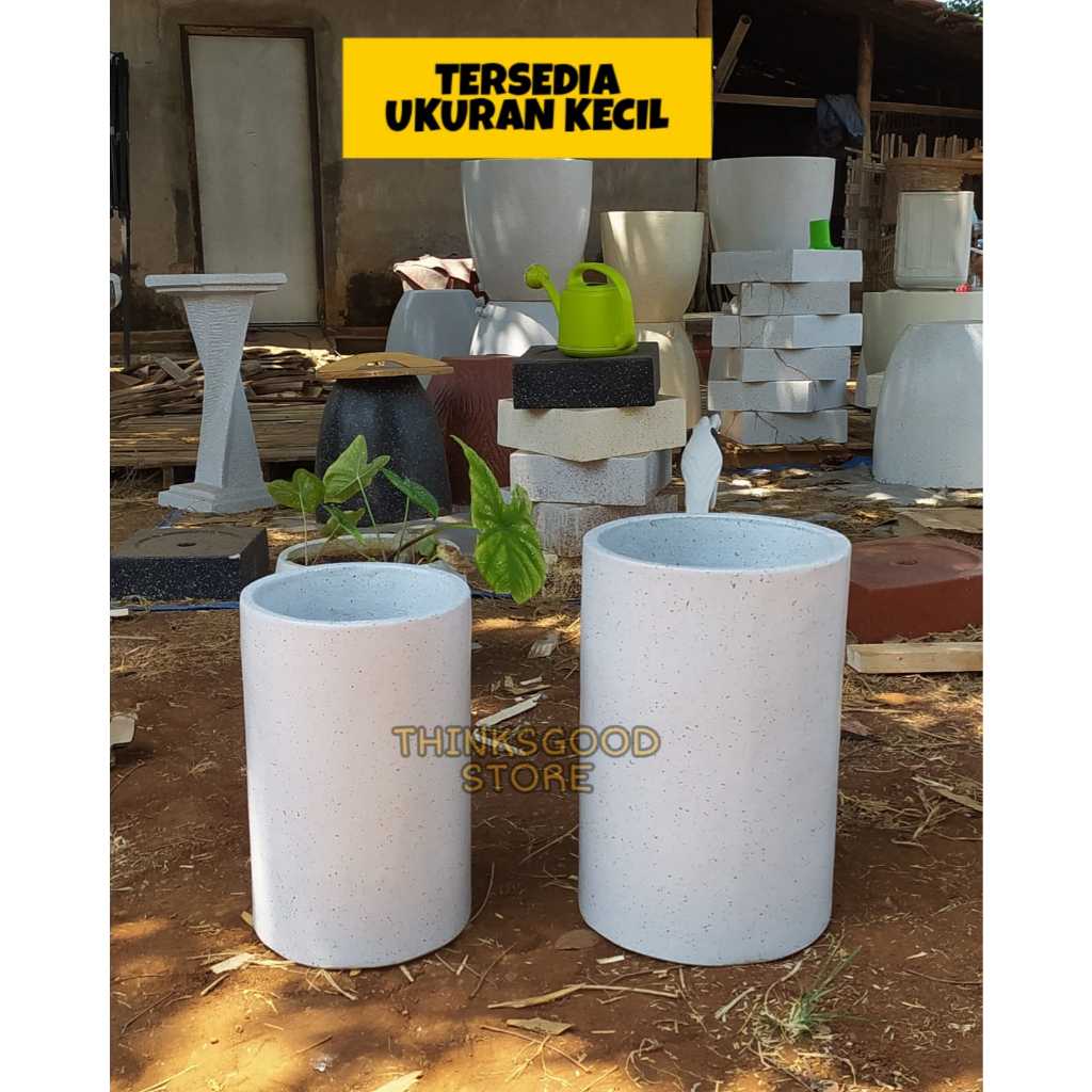 POT BUNGA DAN TANAMAN BESAR JUMBO SEMEN TERASO MINIMALIS TINGGI MODEL TABUNG (MOHON CHAT ADMIN)