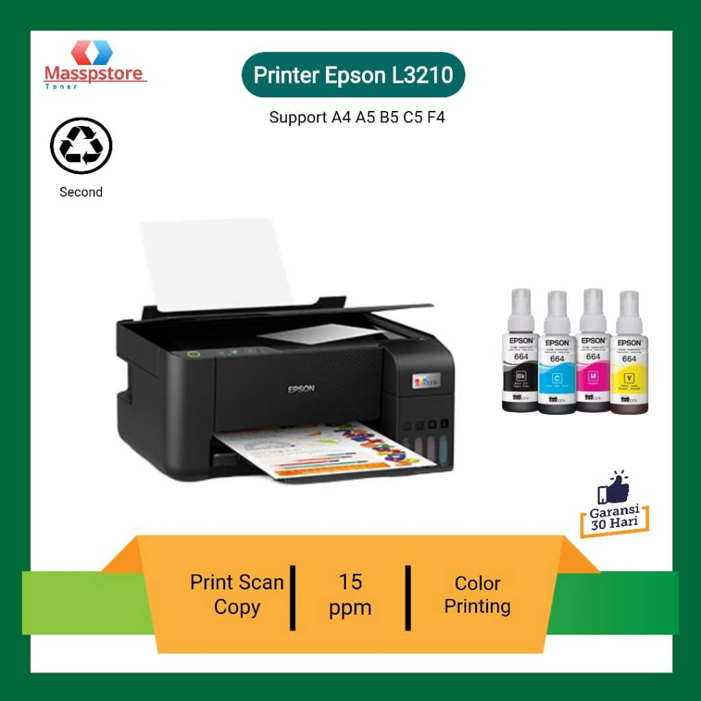 Printer Epson Eco Tank L3210 second Print Scan Copy