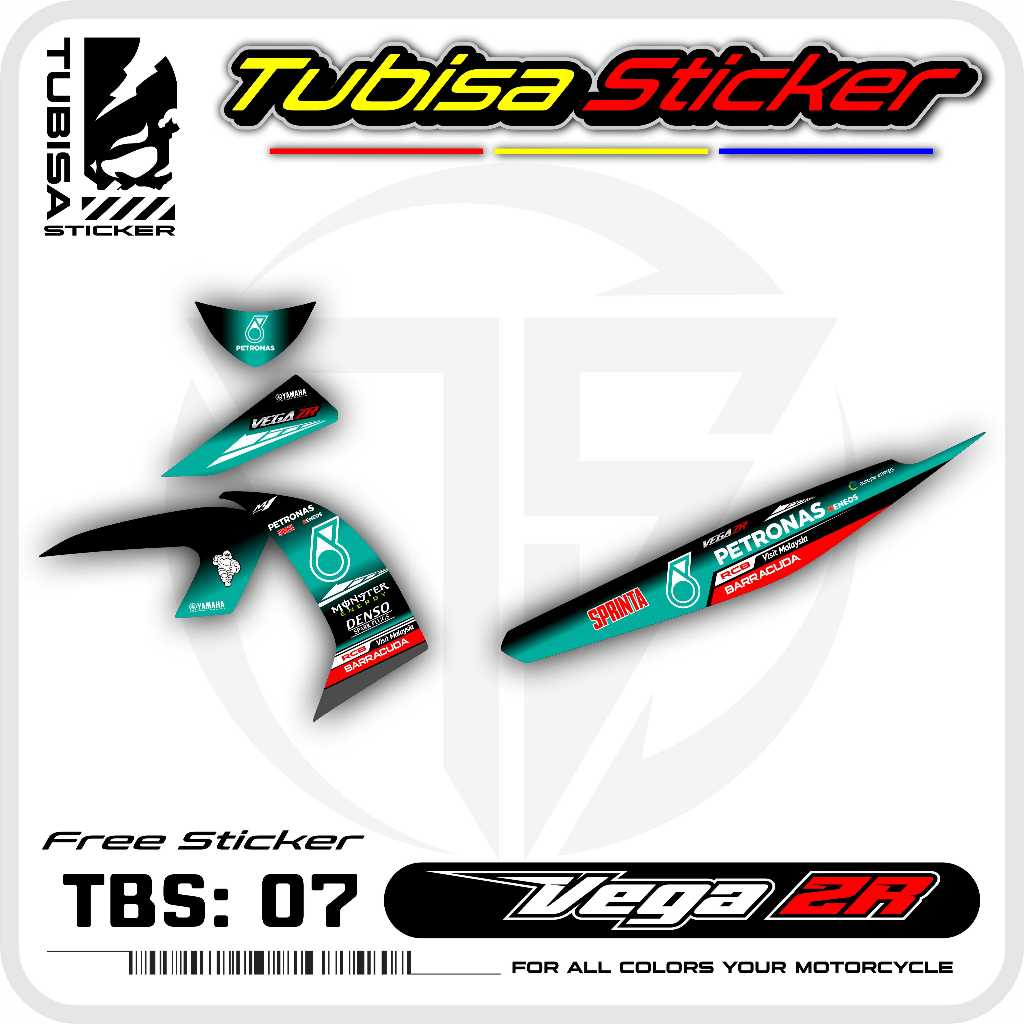 Sticker Striping Vega ZR - Stiker Striping Variasi Motor Vega ZR Motif Petronas. TBS.07