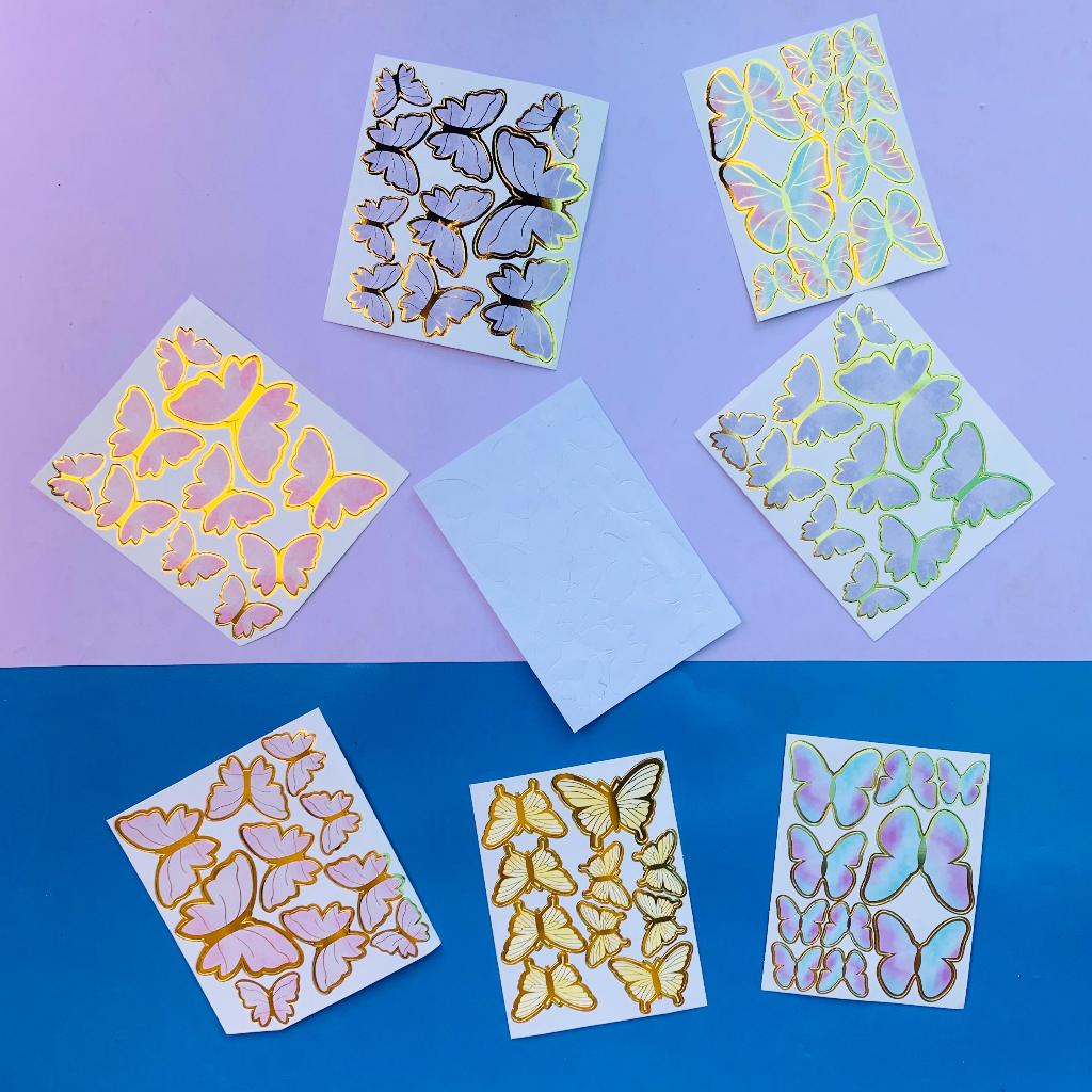 Topper Bucket Birthday Kupu Kupu Butterfly Hiasan Kue Cup Tart Topper Kupu Kupu Potongan Set Topper