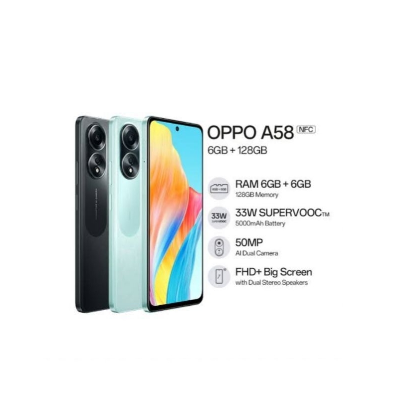 HP OPPO A58 6/128 GB - OPPO A58 RAM 6GB ROM 128GB GARANSI RESMI