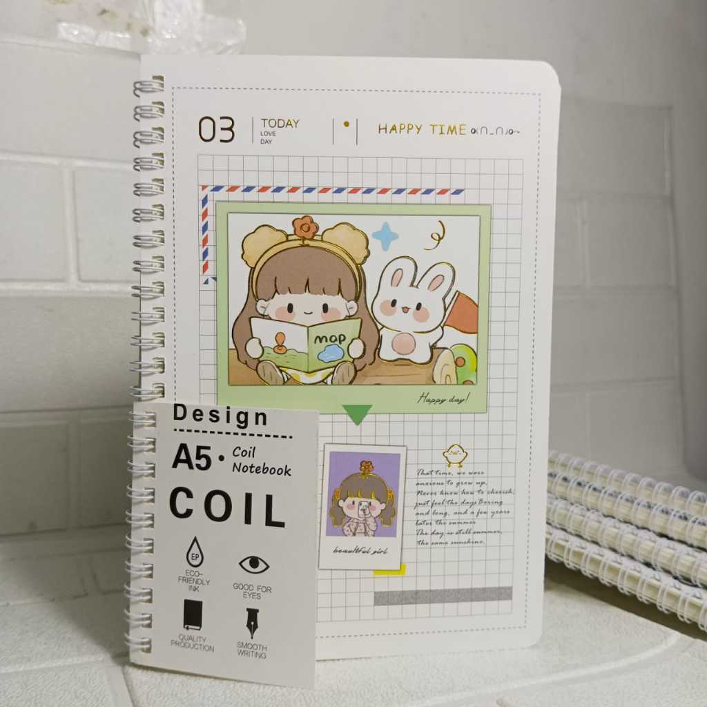 

Buku Diary Notbook Spiral Ukuran A5 import Lucu 7701