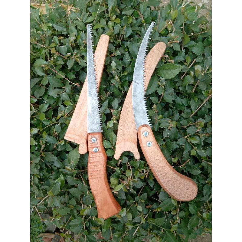 1 set 2 pcs  gergaji bonsai pakai sarung, gergaji baja slendang, gergaji dahan bonsai