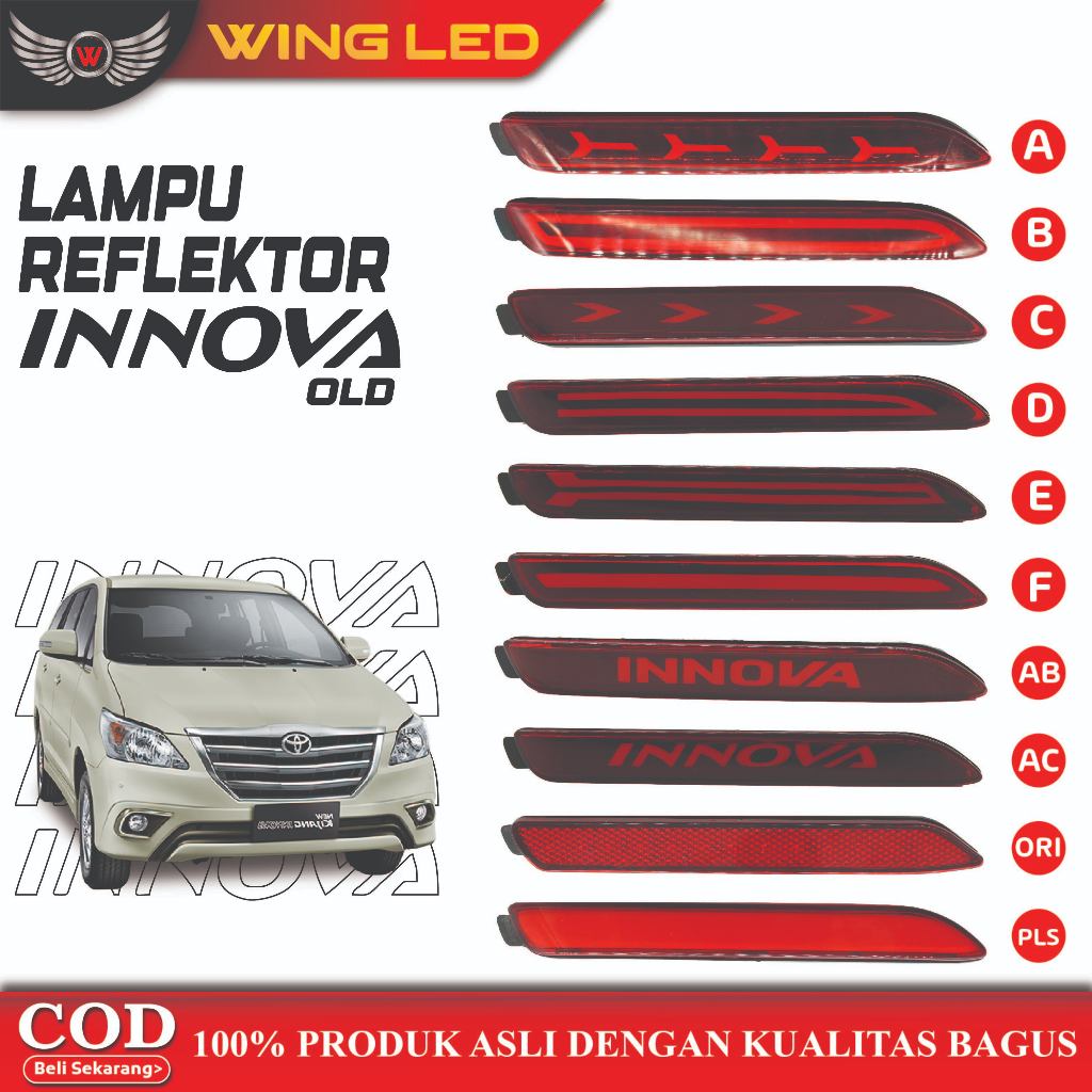 Lampu Reflektor Belakang Innova Lama Old 2004-2015 Lampu Mobil Aksesoris Mobil
