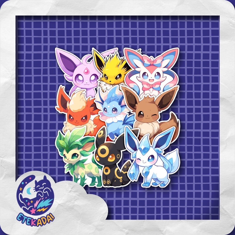 

STIKER PACK BESAR EEVEE FAMILY 9 pcs LAPTOP AKSESORIS HP ANTI AIR