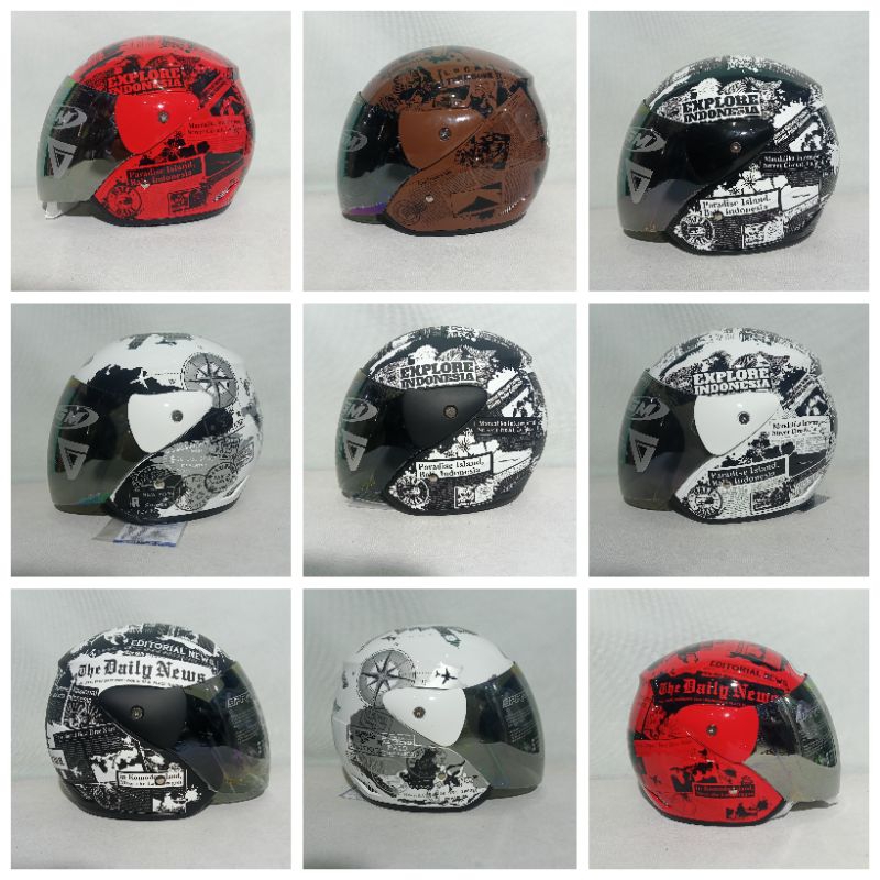 HELM GM EVOLUTION MOTIF ORIGINAL KACA PELANGI