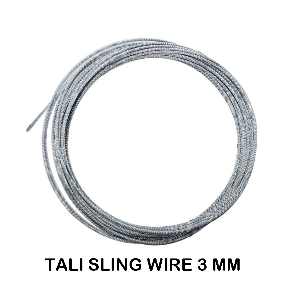 Tali sling baja galvanis 3mm / wirerope 3mm harga permeter
