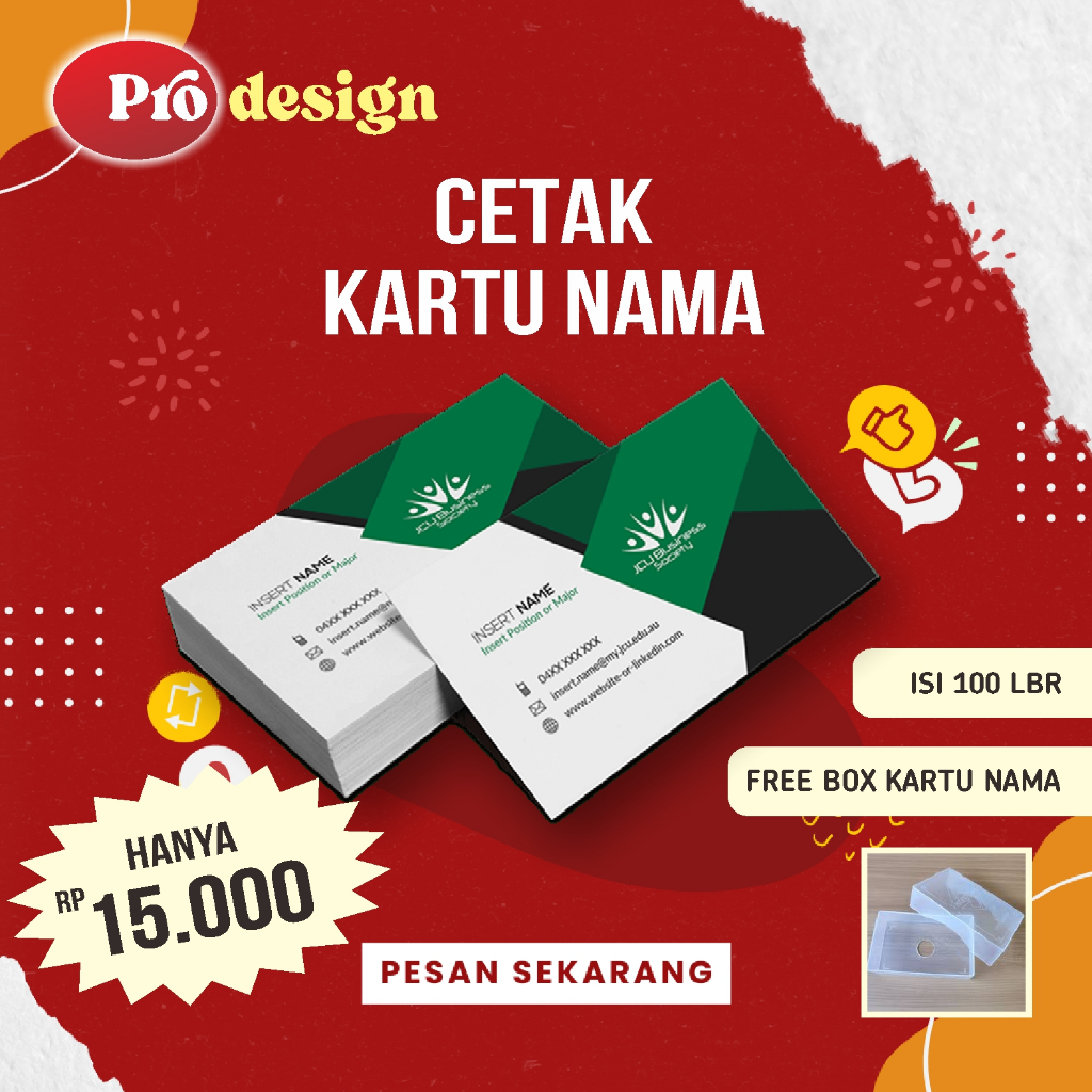 

Kartu Nama Custom/ Bussiness isi 100 free Box