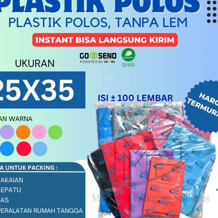HJ6 Kantong plastik tanpa plong polos 25x35 Plastik packing Plastik olshop plastik tanpa plong
