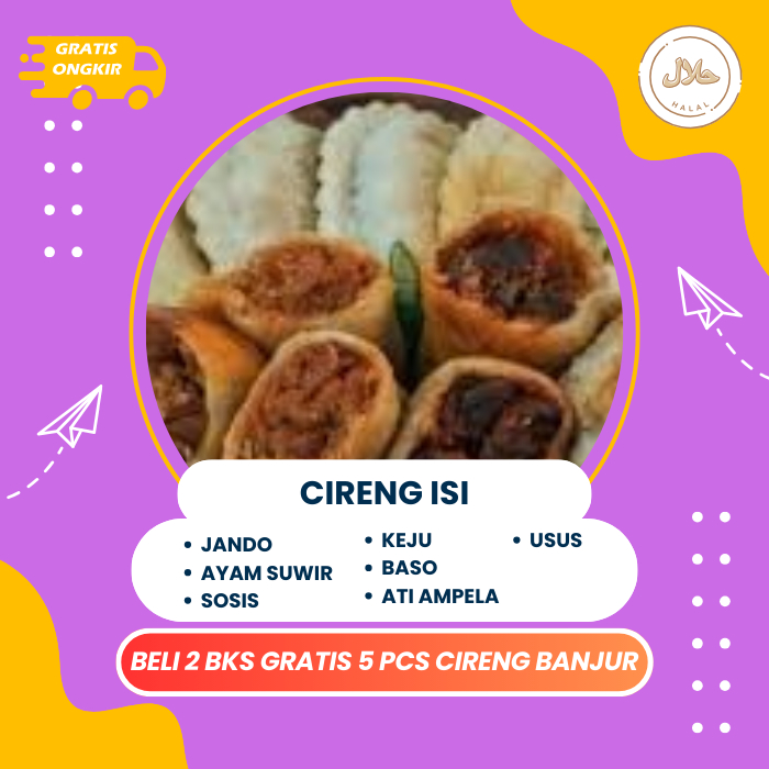 

CIRENG ISI DIJAMIN ENAK GURIH PEDAS TERENA6K MANTUL TERLARIS SEDAP ALL VARIAN AYAM SUIR JANDO KEJU ATI AMPELA BAKSO USUS SOSIS TERMURAH HALAL HIGIENIS CIRENG BANJUR KUAH BUMBU KACANG KUAH SEBLAK CIRENG HAMIL KHAS BANDUNG CIRENG BUNTING ASLI BERKUALITAS