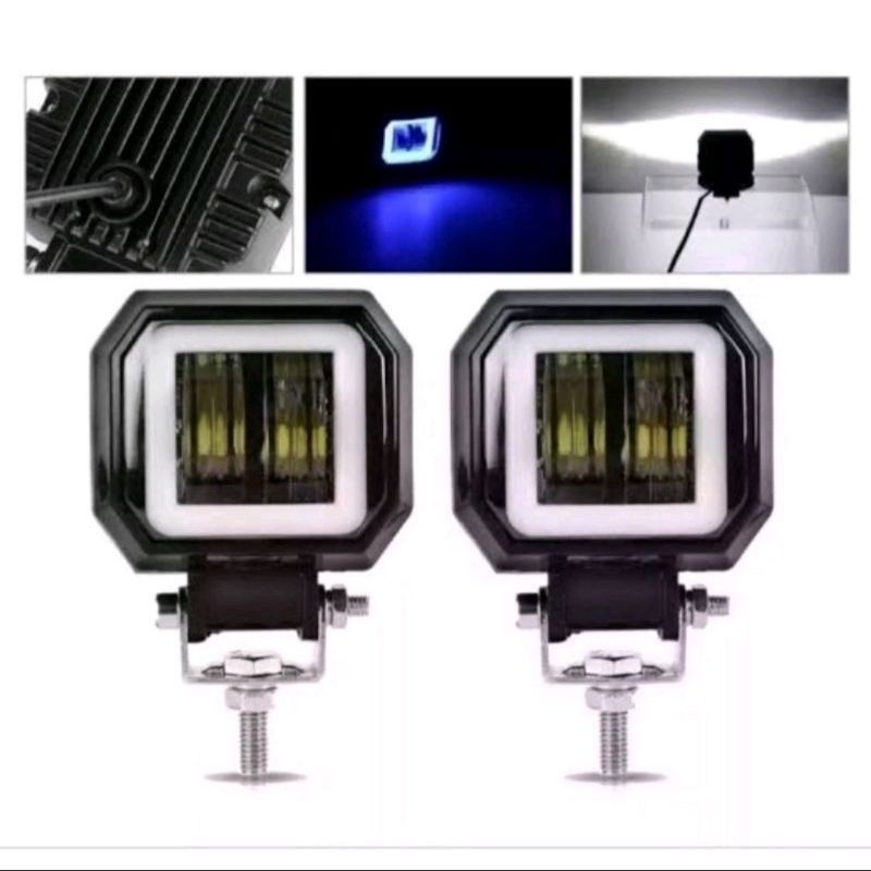 Lampu Tembak Sorot Daymaker Mini Model Kotak 2 CWL 4D Mata Lensa