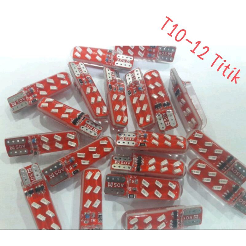 Lampu senja T10-12 led model Jeli flash/Kedip 12volt