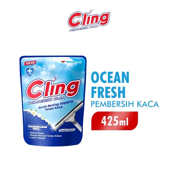 Cling Pembersih Kaca Biru Ocean Fresh 425 ml