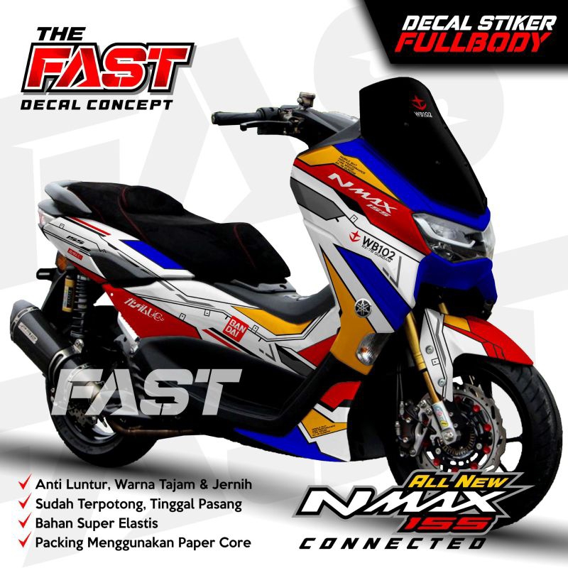 Decal Striker  Nmax New 155 Full Body motif Gundam Sticker Nmax New Full Body BISA COD