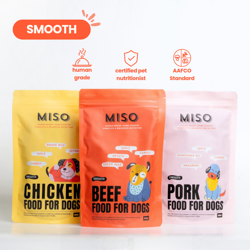 

23bagusmenshop - Miso Dog Food Basah 500gr Rasa Beef Pork Chicken Smooth Cooked Makanan Anjing
