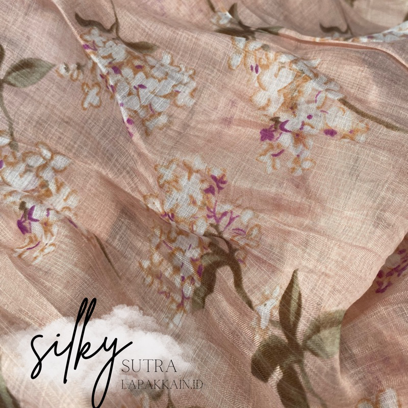 kain katun silky motif/kain silky sutra/kain silky sutra/kain motif cantik/kain motif bunga