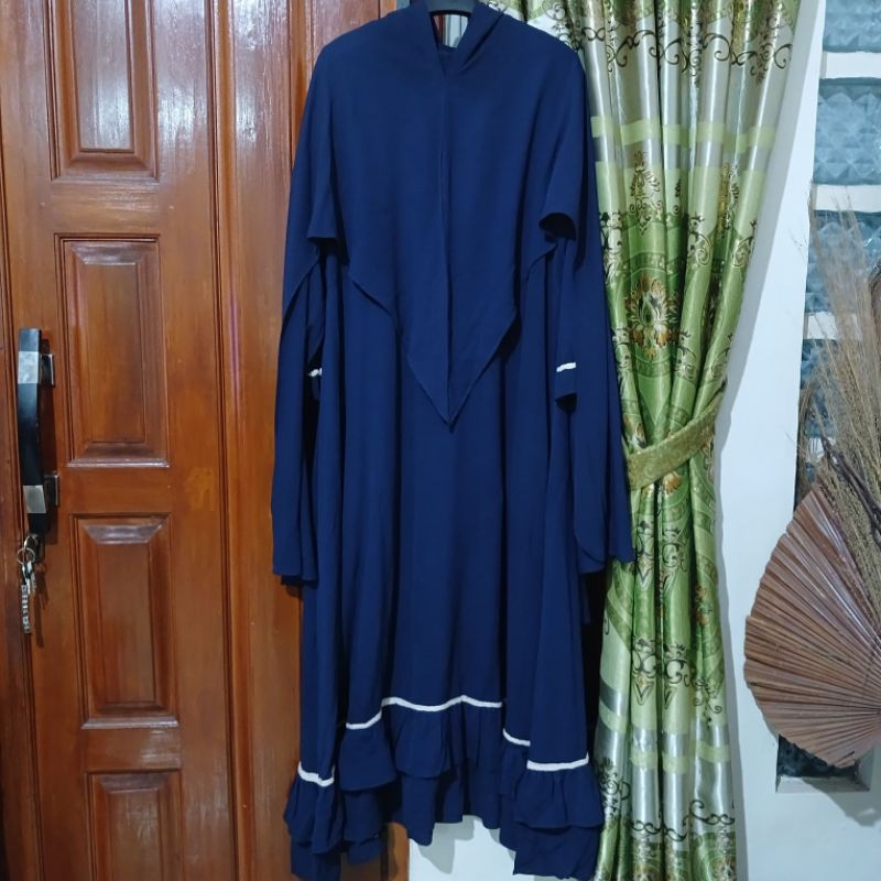 Preloved set syari dress gamis khimar panjang