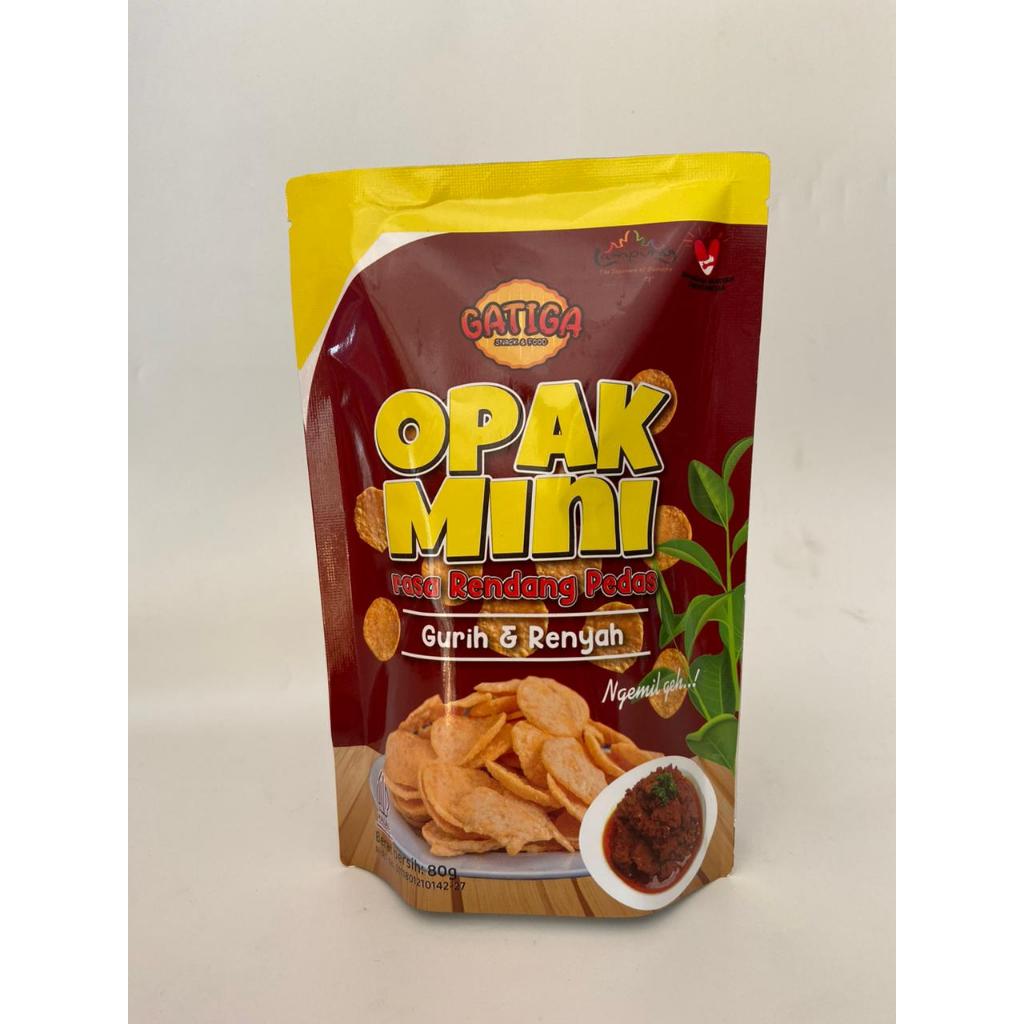 

Gatiga Opak Mini Rasa Rendang Pedas 80gram