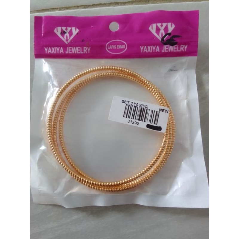 Gelang Keroncong Lapis Emas 3 pcs/Gelang Lapis Emas