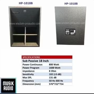 Subwoofer Pasif Wisdom HP 1018B HP1018B 1018 18 inch