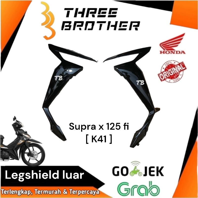 Sayap legshield legsil luar supra x 125 fi injeksi biru merah hitam hitam doff original