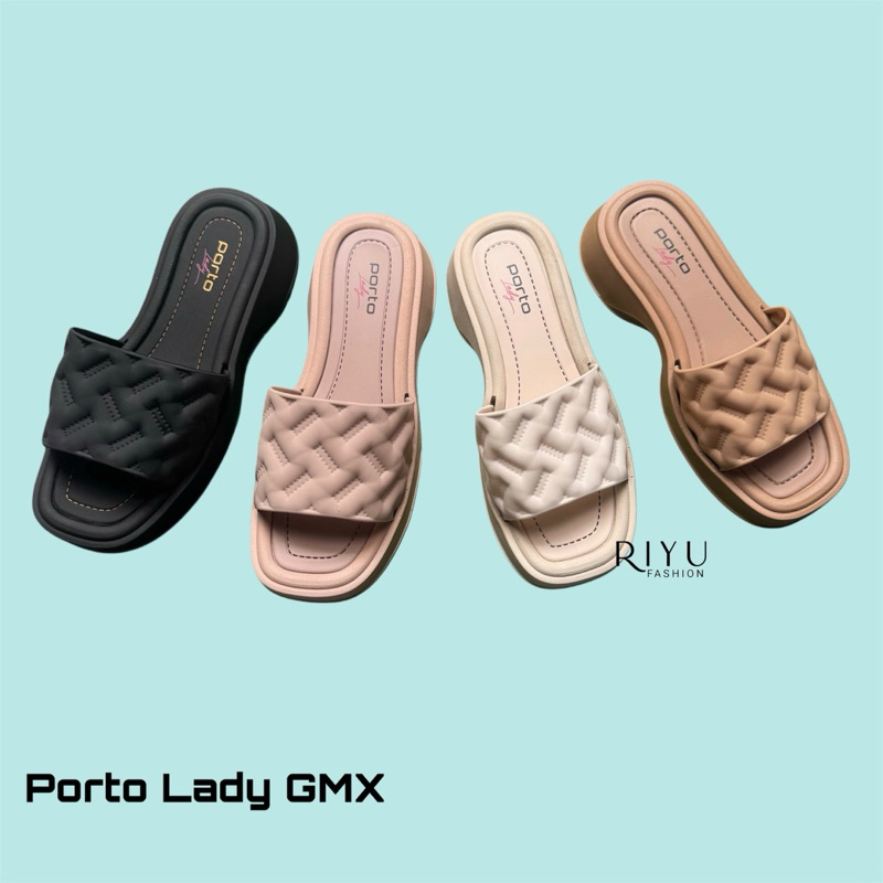 Sandal Wanita Wedges Karet Jelly Selop Kekinian Terbaru Porto GMX