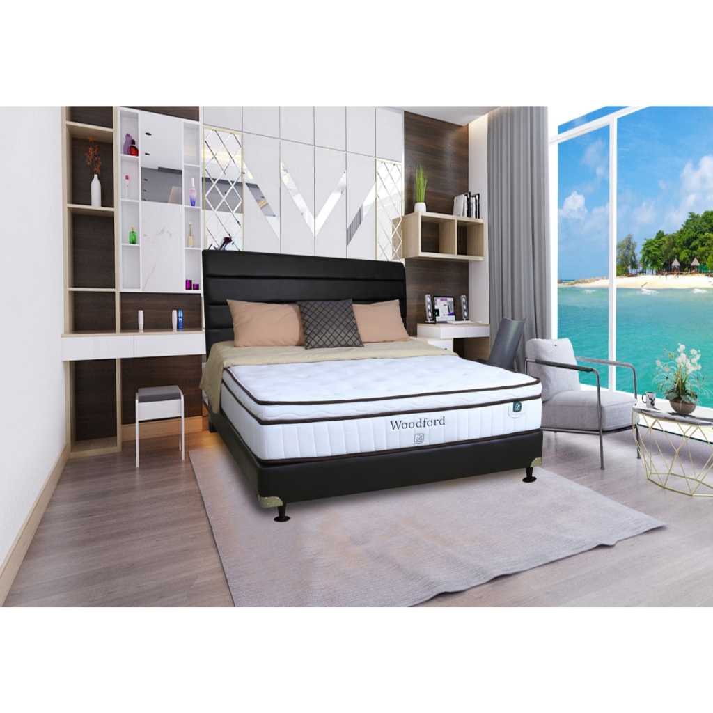 Kasur Springbed 90-200×200 Airland Woodford – Natural Latex, Plush Top, 5 Convolution Spring, Tebal 