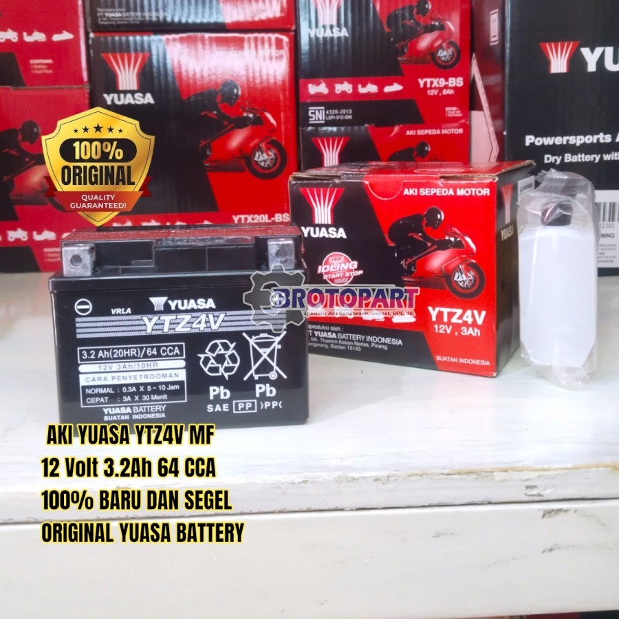 Aki Motor Honda Revo, Supra X 125, Kirana, Kharisma, Blade Accu YUASA YTZ4V MF Kering