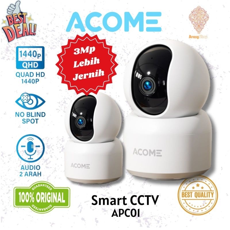 CCTV Wifi Acome APC01 3MP Indoor Camera Smart CCTV Original