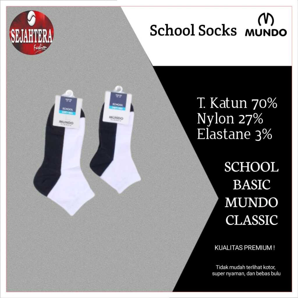 Kaos Kaki Anak Sekolah SD SMP SMA Semata Kaki- MUNDO SCHOOL
