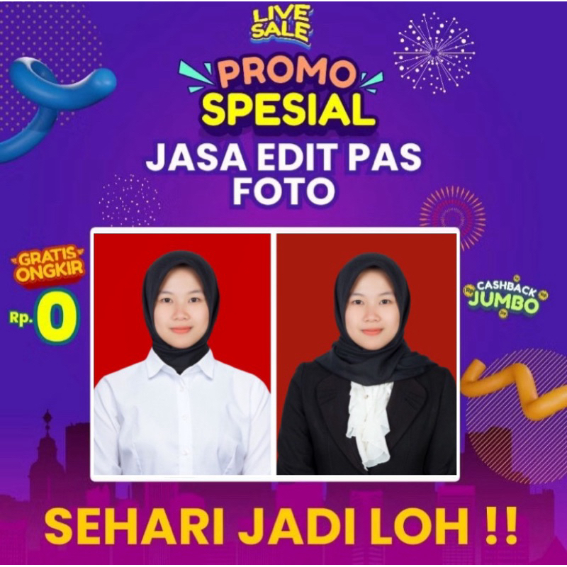 JASA EDIT PAS FOTO PRO/EDIT FOTO LAMARAN KERJA/EDIT FOTO GANTI JAZ/EDIT FOTO GANTU KEMEJA/BLAZER/ ED