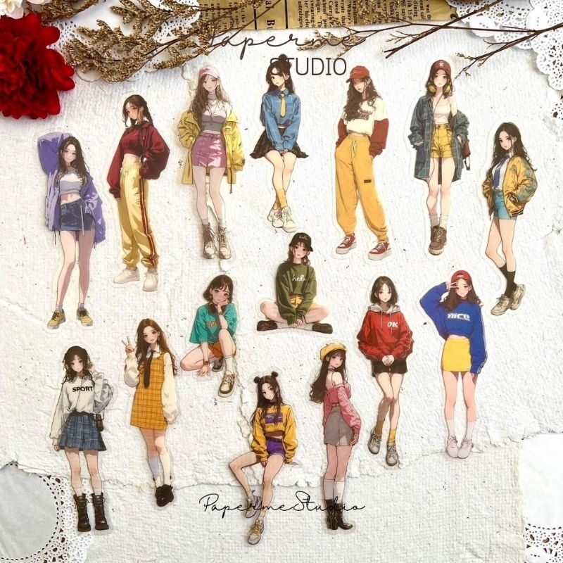 

STICKER CHARACTER - sticker pet gilrs korean style ulzang journal aesthetic cute by Papermestudio