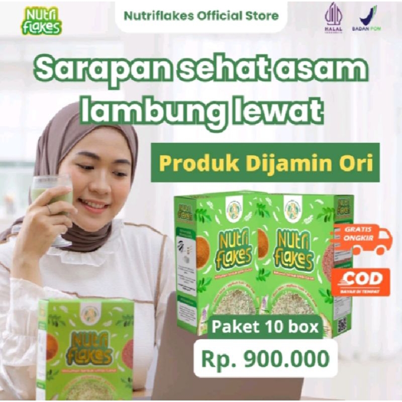 

Nutriflakes Paket 10 Box Sereal Umbi Garut Atasi Asam Lambung Magg Gerd Di Jamin Asli Garansi resmi Uang Kembali Jika Produk Palsu