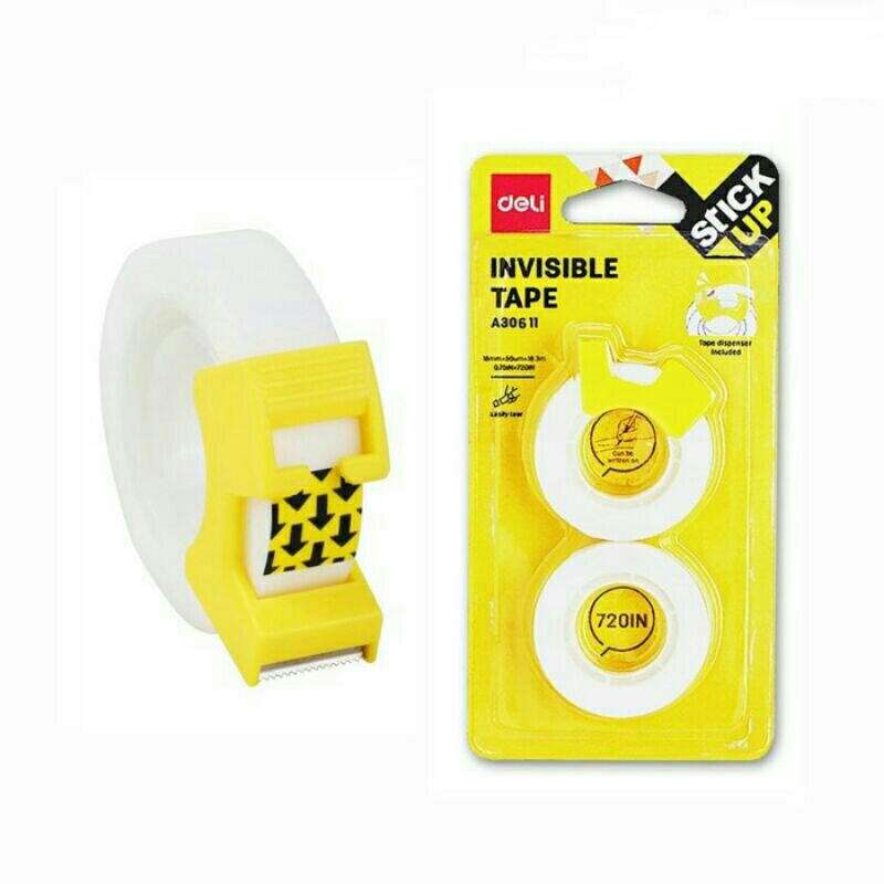 

Deli SOLASI MAGIC TAPE INVISIBLE A30611 18MM X 18METER SET 2 PCS SELOTIP + DISPENSER