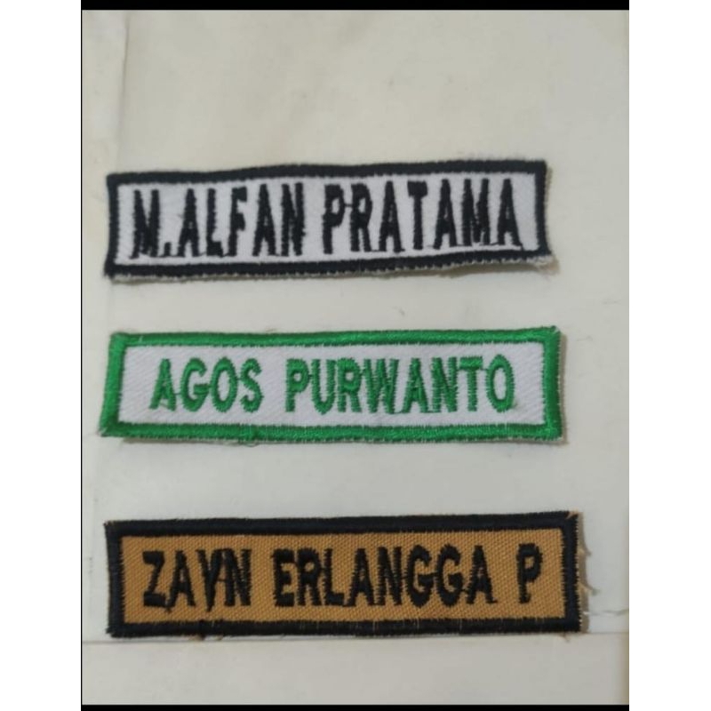 nama siswa sekolah nama dada bordir