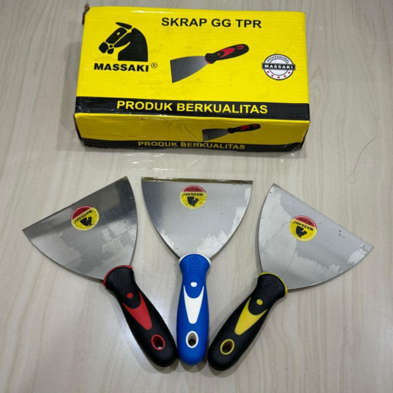 skrap kape gagang karet TPR MASSAKI 5 inchi (12cm) sekrap scrap plat stainless steel asli