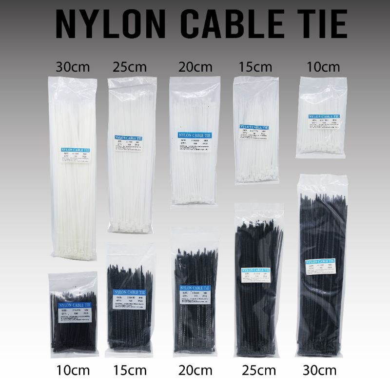 

CABLE TIE PUTIH DAN HITAM 100mm/150mm/200mm/250mm/300mm
