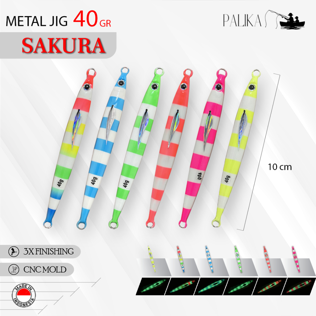 Metal jig 40 gram Palika Sakura 40gr 40Gram 40gram 40G Full GID