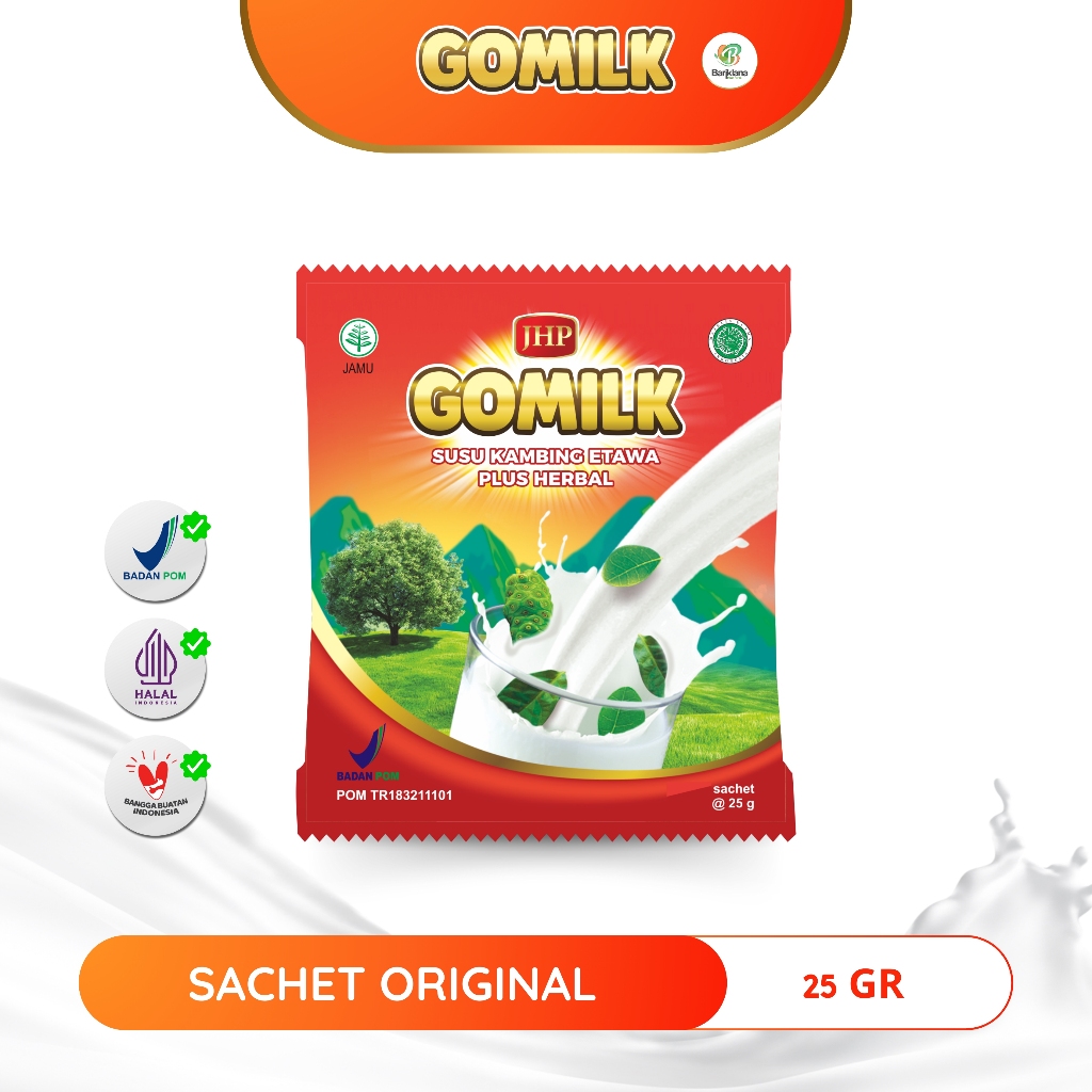 

GOMILK 1 SACHET ORIGINAL 25gram (Pembelian 10 Sachet FREE HADIAH) Susu Kambing Etawa Plus Herbal